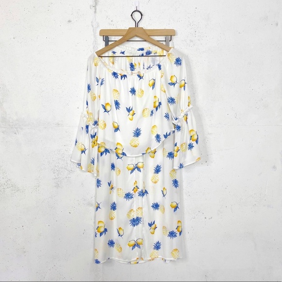 Altard State Tropical Lemon 2 Piece Matching Top & Skort Set Size Small